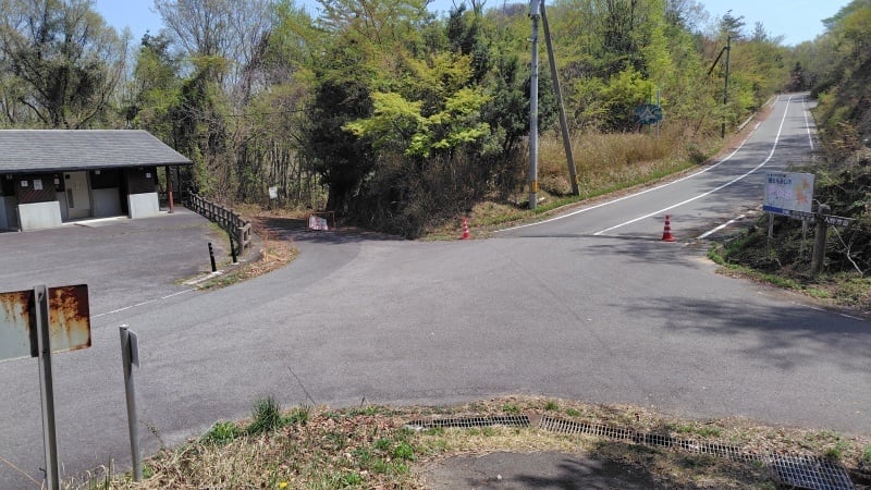 篁山車道の分岐