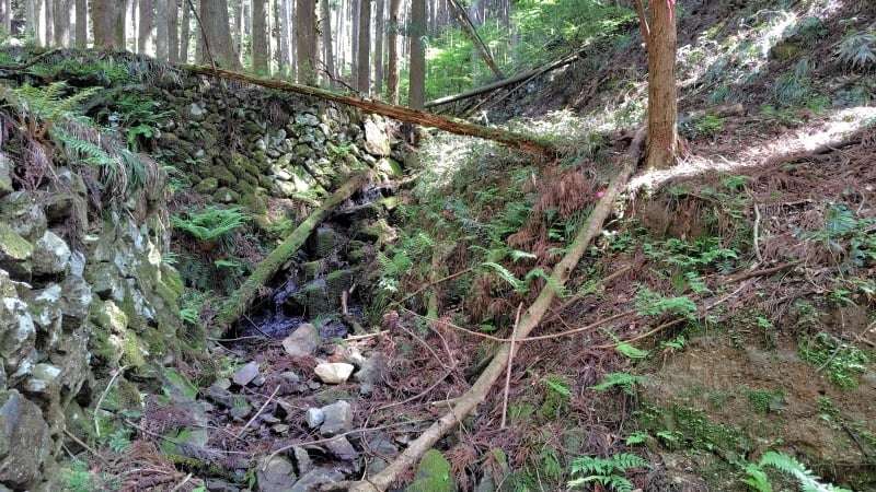 滝山登山道の石組み