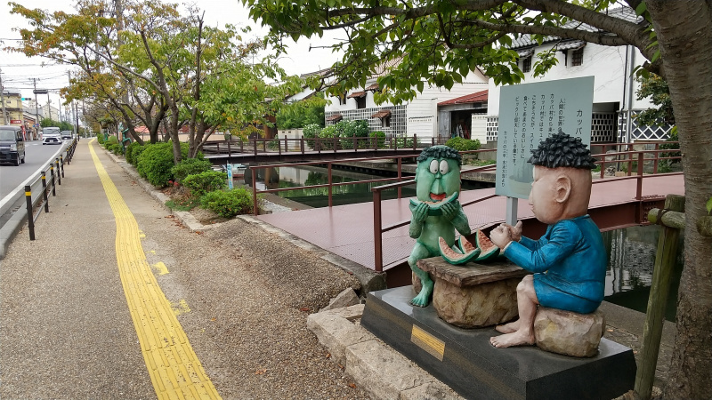 米子加茂川沿い