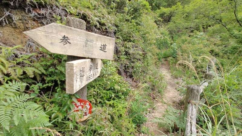 白滝山登山道の案内板