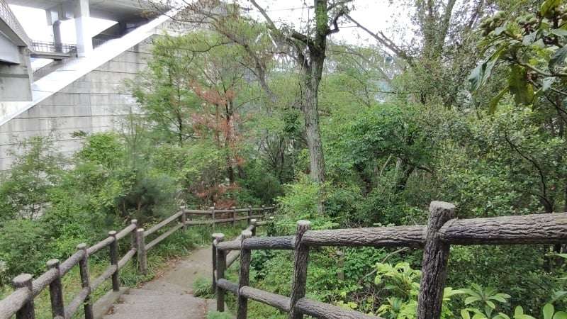 因島大橋から立花臨海公園駐車場への階段